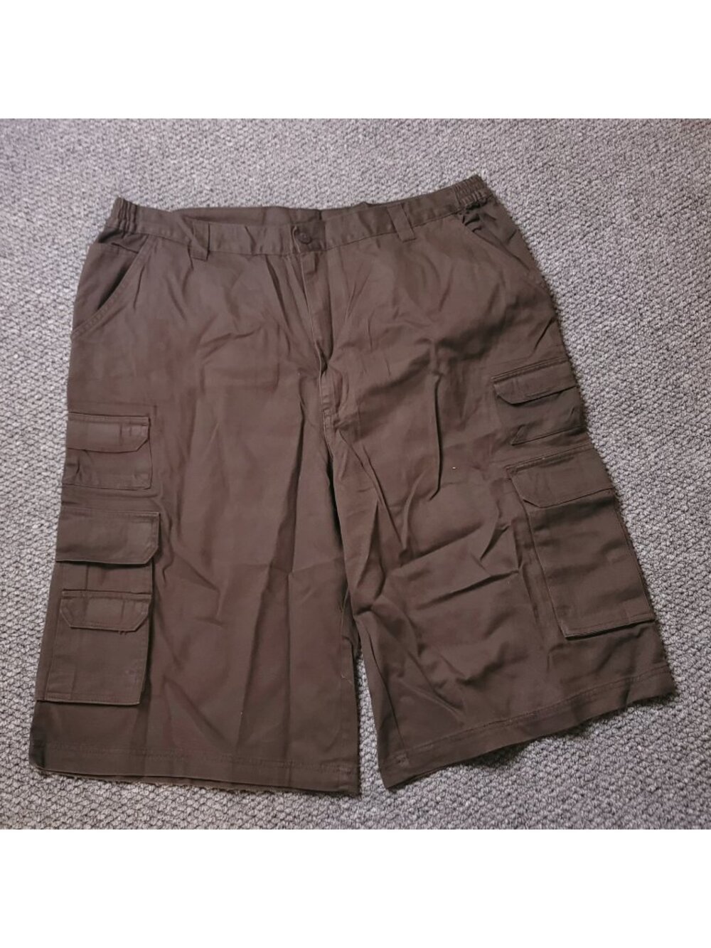 Boulder Creek Cargo Shorts Mens 40 Big Tall Khaki Elastic LL Chino y2K Brown